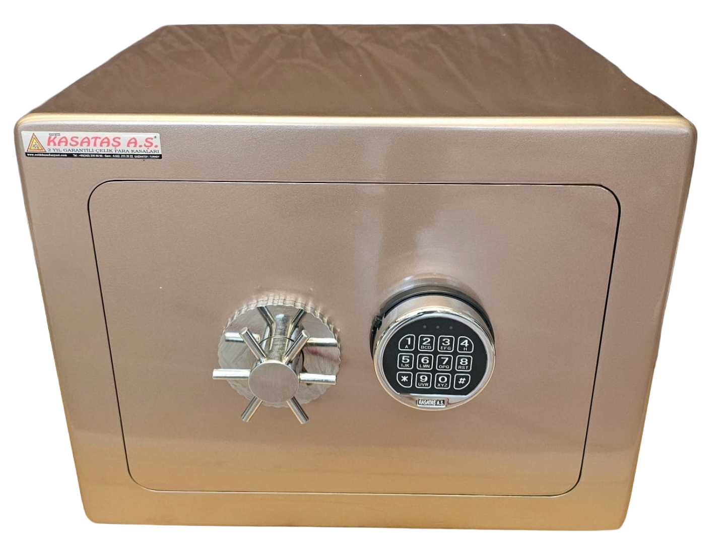 "             001EACK TİPİ EV VE OFİS TİPİ KOMPLE 10MM ZIRH ÇELİKLİ ELEKTRONİK ŞİFRELİ YILDIZ KOLLU RADÜSLÜ KAPAKLI İÇİ KALİTELİ KADİFE KAPLAMA ÇELİK PARA KASASI 40*50*40CM 97KĞ ( 999€ )+KDV ADRESE TESLİM