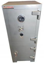 "       0010PACK GAZİANTEP OFİS TİPİ ALTI DOLAPLI PARMAK İZLİ  ELEKTRONİK ŞİFRELİ İÇİNDE TELESKOPİK RAYLI SAAT İÇİN 2 ADET AHŞAP ÇEKMECELİ YAPRAK MENTEŞELİ ÇELİK PARA KASASI 125*50*45CM 250KĞ ( 1350€ )+KDV